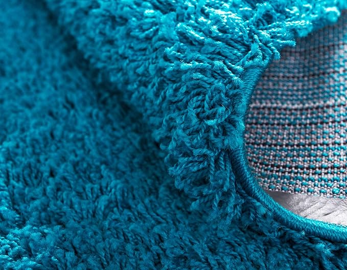 Unique Loom Solid Shag Collection Area Rug (2' x 3' 1" Rectangle, Turquoise)