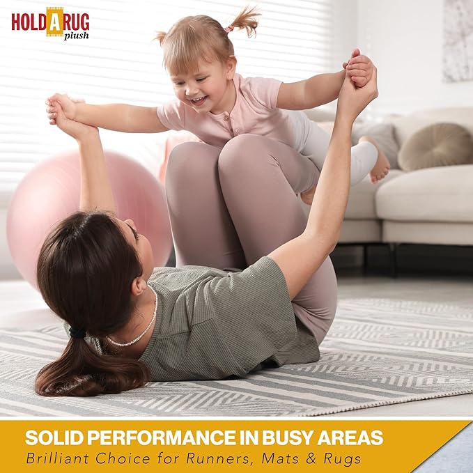 Hold-a-Rug Plush 2' x 16' Nonskid, Nonslip Rug Pad, Reversible Gripper, ¼ Thick, Safe for All Floors and Carpet, Keep Area Rugs Secure