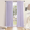 DONREN Patio Door Curtains 96 inch Length, Light Purple Rod Pocket Top Thermal Insulated Blackout Panels Curtain Drapes for Sliding Glass Door (Lavender, 60" Wide, 2 Panels)