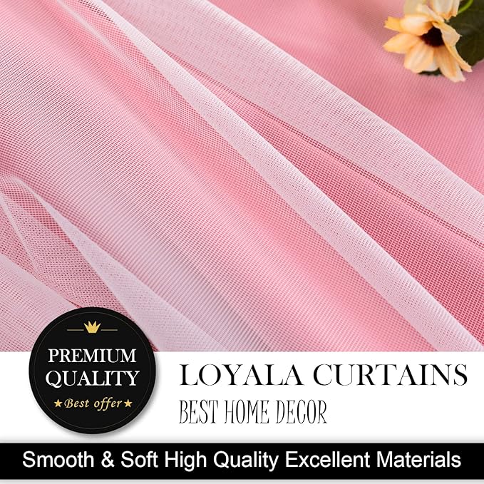 Star Curtains Blackout Curtains for Bedroom, Double Layer Curtains Nursery Curtains Cute Curtains, Kids Curtains for Girls, Curtains 96 Inches Long 2 Panels, Pink Curtains, 52 X 96 Inches