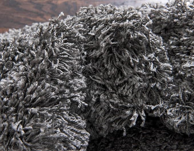 Unique Loom Solid Shag Collection Area Rug (2' 7" x 10' Runner, Graphite Gray)