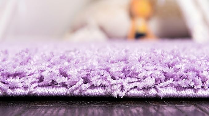 Unique Loom Solid Shag Collection Area Rug (2' 6" x 13' 1" Runner, Lilac)