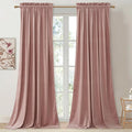 StangH Pink Velvet Curtains 90 inches Long, Nursery Girls Bedroom Privacy Window Drapes Room Darkening Home Decoration for Living Dining Room/Spa/Office, W52 x L90, 2 Panels