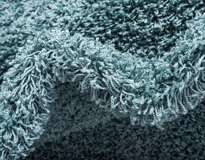 Unique Loom Solid Shag Collection Area Rug (10' x 13' 1" Rectangle Light Slate Blue)