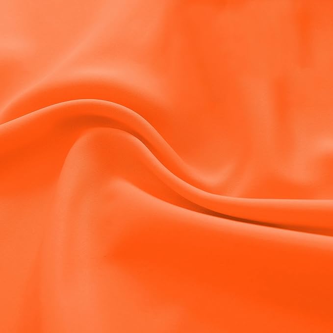 DONREN 72 Inch Long Room Darkening Bedroom Curtains - Tangerine Orange Blackout Thermal Insulated Window Treatment Drapes for Livingroom Door Curtains,W 52 x L 72,2 Panels