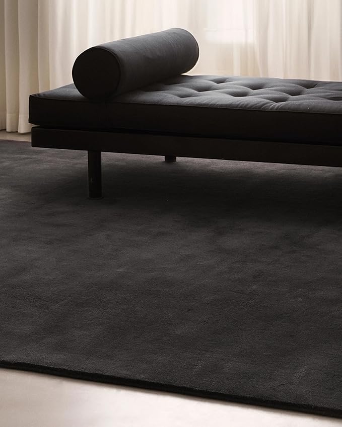 Hand-Tufted Wool Rectangle Area Rug – Soft Premium Wool Carpet for Living Room, Bedroom & Home Décor – 7X10 ft| Pencil Grey – Durable, Non-Slip Backing, Handcrafted Rug