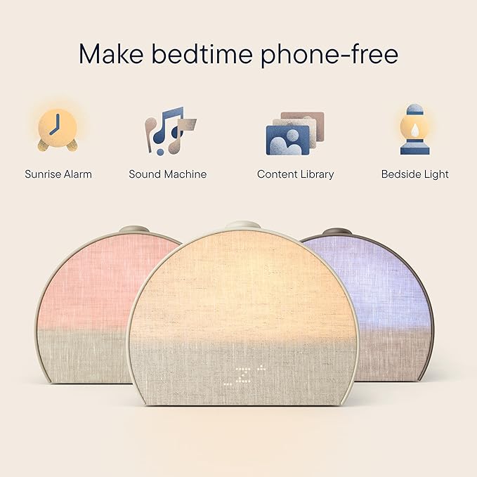 Hatch Restore 3 Sunrise Alarm Clock, Sound Machine, Smart Light (Greige) - White Noise, Screen-Free Sleep Routine