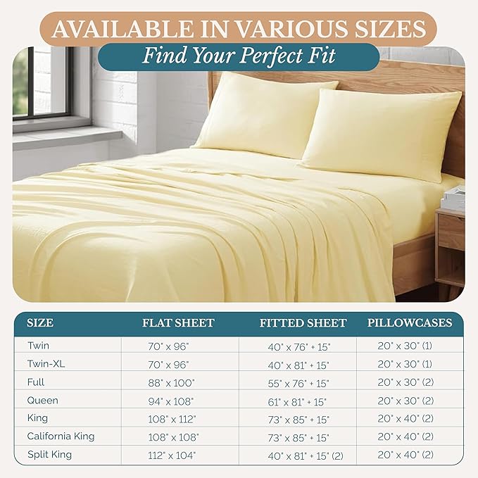 Casa Platino Sheets Full Size Bed Set, Pre-Washed Full Size Sheet, Ultra Soft & Breathable Full Bed Sheets Set, Brushed Microfiber Cooling Sheets, Full Size Sheets Set with Deep Pockets - Vanilla