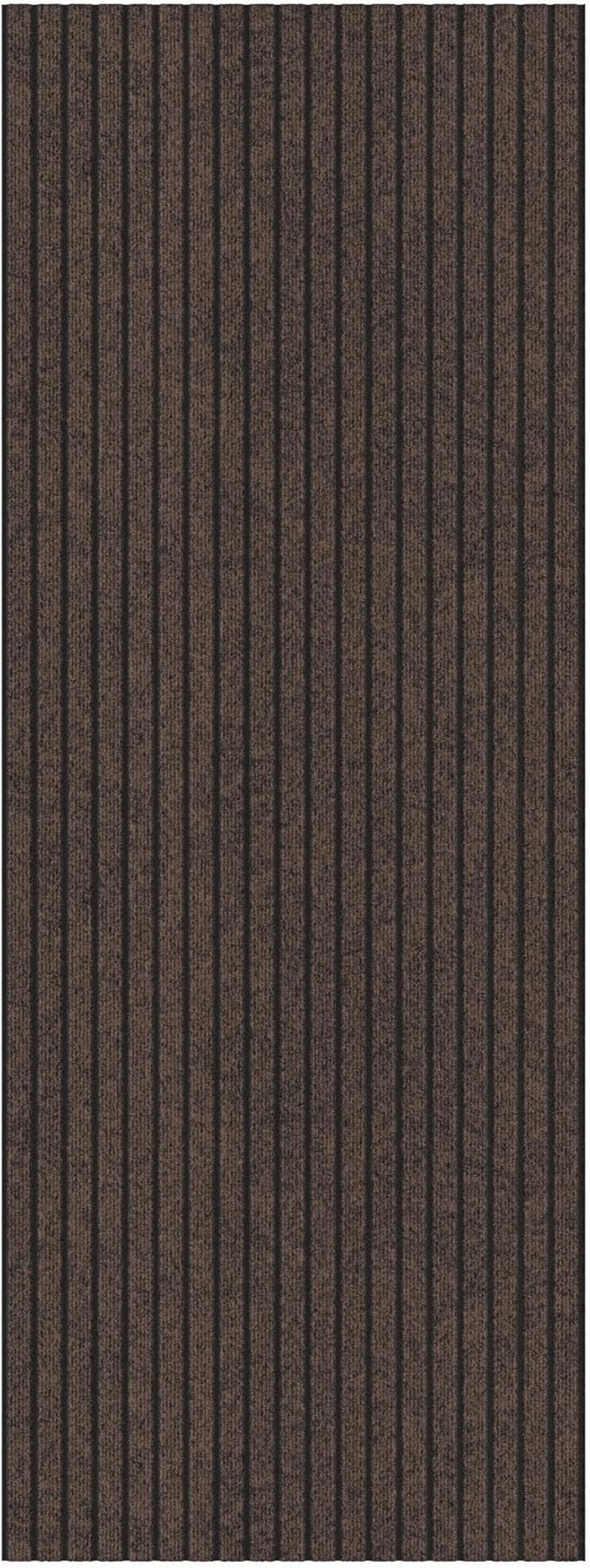 Ottomanson 2'7" x 5' Mud Mat Area Rug Scraper Carpet - Non-Slip, Dirt Trapping for Indoor & Outdoor Use - Ideal for Entryway, Garage, Kitchen, Patio & High-Traffic Areas, Brown