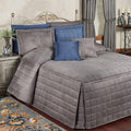 Touch of Class Camden Luxury Bedding | Neutral Charcoal Gray Color | Grande Fitted Bedspread | Faux Suede Box Quilted Design | Designed 3 Piece Set Includes King Bedspread and 2 King Shams