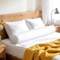 SyMax 7.8"x76" Body Pillow for King Bed, Memory Foam Bolster w/Removable Velvet Cover, Headboard Gap Filler Pillow, White