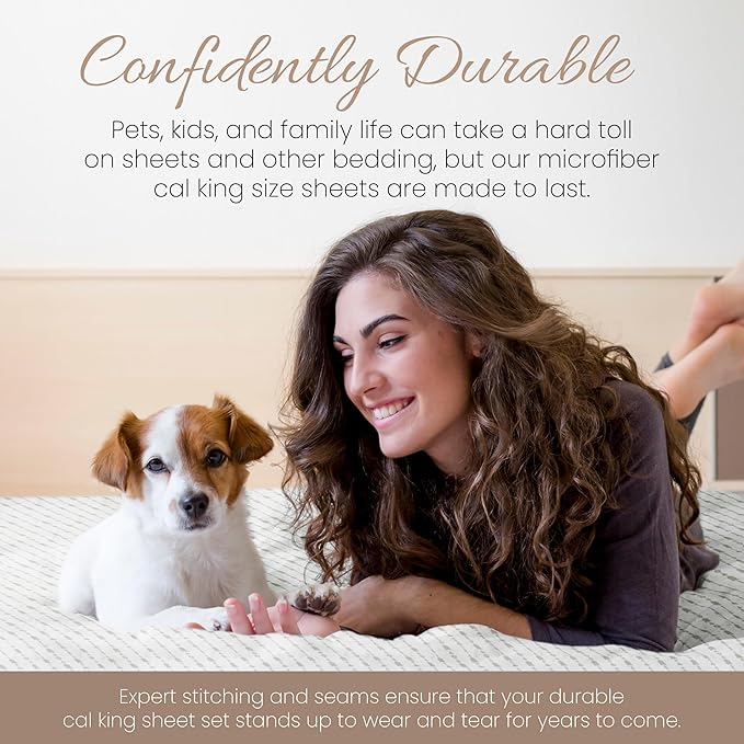 Linen Market 4 Piece California King Bedding Sheet Set (Light Gray) - Sleep Better Than Ever with These Ultra-Soft Cooling Bed Sheets for Your California King Size Bed - Deep Pocket Fits 16" Mattress