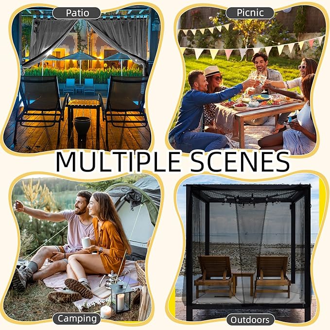 4 Corners Mosquito Net for Mosquiteros para Camas Bed Canopies Netting Bed Drapes Rectangular Mosquito Mesh for Camping Home Outdoor Travel(Black,L75 X W35.5 X H59 Inch,1 Opening)
