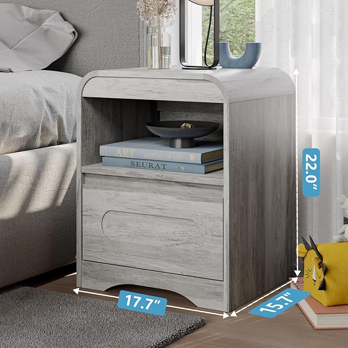 3 Piece Bedroom Set, Dresser and Nightstand Sets for Bedroom, Wood 3 Drawer Dresser & Night Stand Set of 2, Wide Chest of Drawers Modern Storage Cabinet Bedroom Furniture Set, Grey