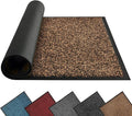 Mibao Front Door Mat, Dirt Trapper Welcome Mat for Outdoor Indoor, Non-Slip Waterproof Doormat, Durable Machine Washable Low Profile Entry Rug for Back Door Outside Patio Porch, 30" x 18", Brown