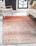 Unique Loom Del Mar Collection Area Rug - Jennifer (9' x 12' Rectangle, Red/ Beige)