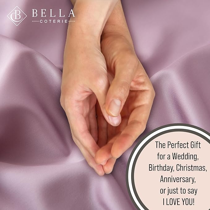 Bella Coterie Luxury Bamboo Viscose Split King Size Sheet Set | 2 Fitted Sheets for Sleep Number & Adjustable Beds | 100% Organically Grown | Cooling & Ultra Soft | 18” Deep Pocket [Lilac]