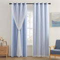 XiDi Blue Curtains for Bedroom, Girls Room Blackout Curtains, Kids Room Darkening Curtains, Light Blue Decor, 1 Panel Light Blue/52/63/1