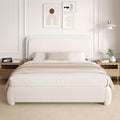 Queen Size Bed Frame with Adjustable Headboard, Boucle Upholstered Platform Bed with Wood Slats, Anti-Collision Soft Rounded Corners, No Box Spring Needed, Noise-Free, Easy Assembly