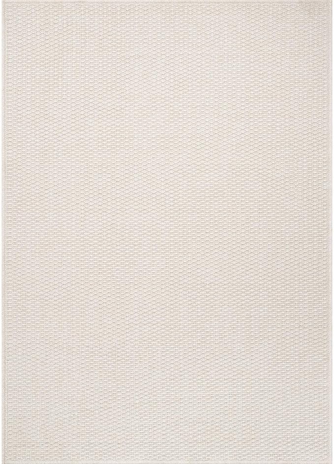 Easy Jute Rug 5x7 Indoor Outdoor Natural Rugs Solid Fiber Rug Woven Area Rug Boho Easy Clean Inside Carpet for Living Room Bedroom Dining Room Hallway or Outdoor Patio Porch (5 X 7 Bone)
