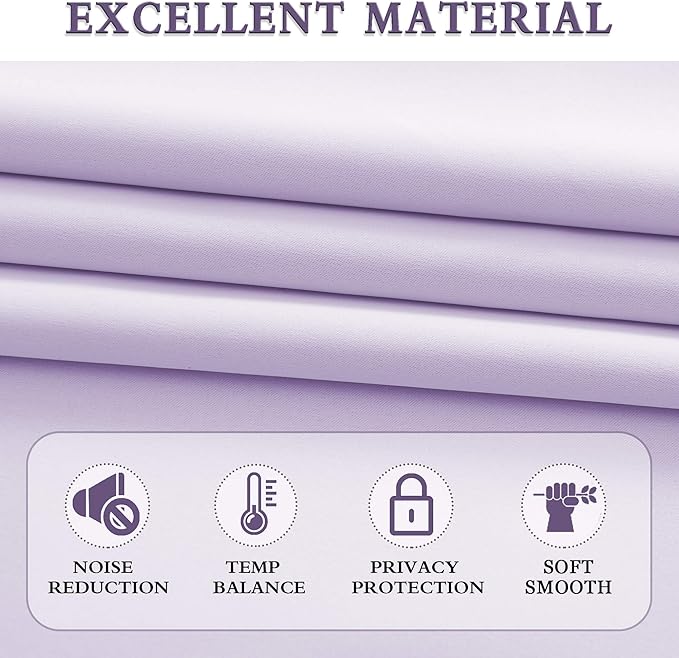 DONREN Lilac Room Darkening Curtain Panels 84" Long for Girls Room, Keep Warm Window Treatment Drapes for Doorway Entryway Patio (60" Width x 84 "Length,2 Panels)