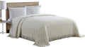Beatrice Home Fashions Medallion Chenille Bedspread, Twin, Ivory