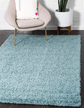 Unique Loom Solid Shag Collection Area Rug (2' 2" x 3' 1" Rectangle, Light Slate Blue)
