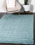 Unique Loom Solid Shag Collection Area Rug (7' 1" x 10' Rectangle, Light Slate Blue)