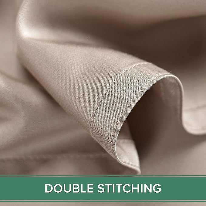 Pure Bamboo King Sheets, Genuine 100% Organic Viscose Derived from Bamboo Bed Sheet Set, Luxuriously Soft & Cooling, Double Stitching, 2 Year Quality Promise (King, Sand)