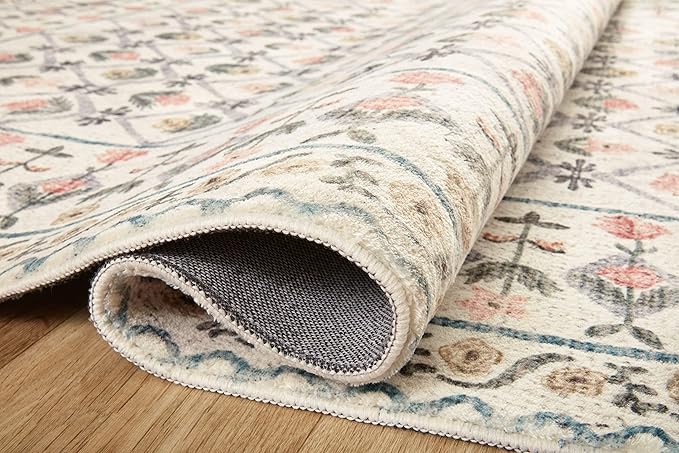 Loloi Rifle Paper Co. Eden Collection EDE-03 Lattice Ivory 8'-6" x 11'-6" Area Rug feat. CloudPile™