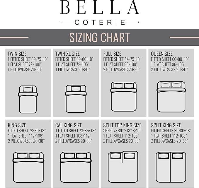 Bella Coterie Luxury Bamboo Viscose Twin Size Sheet Set | 100% Organically Grown | Ultra Soft | Cooling for Hot Sleepers | 18" Deep Pocket [Sea Glass]