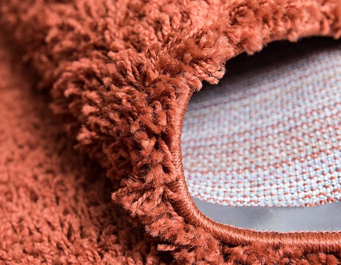 Unique Loom Solid Shag Collection Area Rug (2' 7" x 10' Runner, Terracotta)
