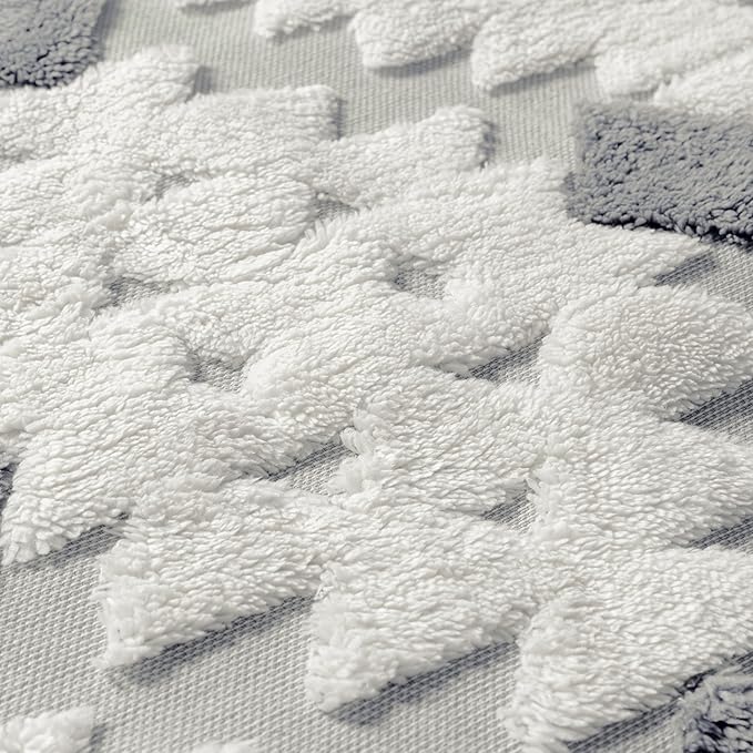 Ivory Grey 6x9 Area Rug Washable Living Room Moroccan Shag Carpet Non Slip Soft Neutral Boho Plush Pile Large Throw Rug for Office Bedroom Dining Room Playroom