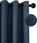 Jacquard Linen Curtains 72 inch Length 2 Panels Thick Faux Linen Blended Window Drapes Burlap Textured Curtains with Grommet for Living Room Bedroom Farmhouse (52x72 Navy) Natural