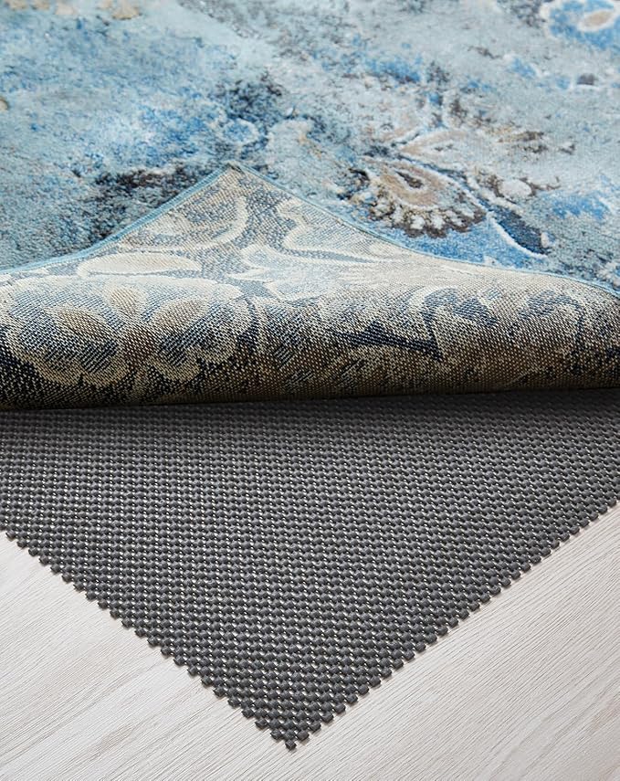 Veken 10x14 Ft Rug Pad Gripper for Hardwood Floors, Non Slip Rug Pads for Area Rugs, Thick Dark Grey Rug Grippers for Tile Floors, Under Carpet Anti Skid Mat, Keep Your Rugs Safe and in Place