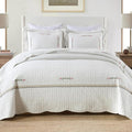 MarCielo 3-Piece 100% Cotton Oversized Bedspread Lightweight Quilt Coverlet Embroidery Farmhouse Bedding Set (Sakura White, Oversized King (118"x106"))