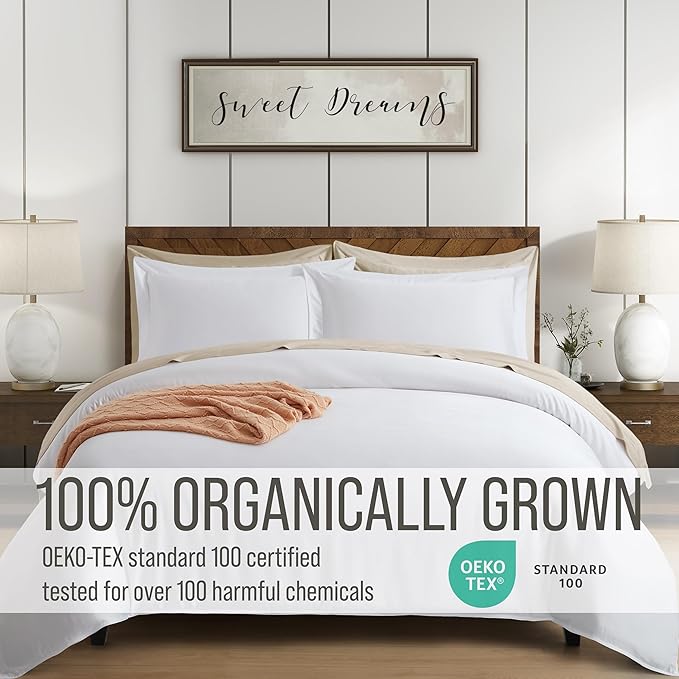 Bella Coterie Luxury Bamboo Viscose California King Size Duvet Cover Set | 100% Organically Grown | Corner Ties | Ultra Soft | Cooling | Two Pillow Shams | 106 x 94 | No Insert [White]