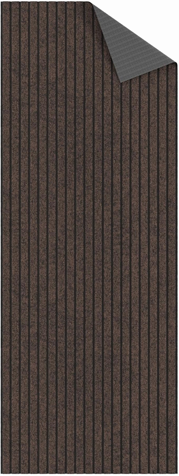 Ottomanson 2'7" x 36' Hallway Runner with Scraper Pile - Extra Durable Non-Slip Rug Mat for Indoor & Outdoor Use - Ideal for Kitchen, Entryway & Garage - High-Traffic Carpet, Brown