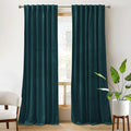 RYB HOME Teal Velvet Curtains 94 inches, Back Tab Soft Fabric Room Darkening Thermal Insulated Luxurious Home Decor Curtains for Living Room Bedroom, W 52" x L 94", 2 Panels Set