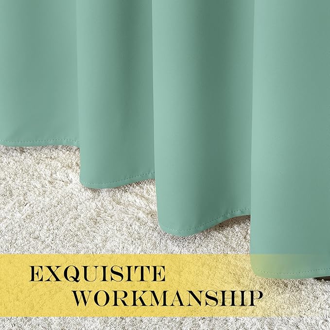 NICETOWN Blackout Sliding Door Curtains 84 Inch Length, Extra Wide Room Divider Grommet Energy Saving Thermal Insulated Curtain for Patio Door Window(W80 x L84, 1 Panel, Aqua Blue)