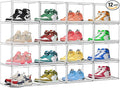 Size 12 Acrylic Shoe Boxes,12 Pack Shoe Display Cases Clear Plastic Stackable Shoe Container Hat Sneaker Storage Bins, Fit Up to US Men's/Women's Size 12 Shoes