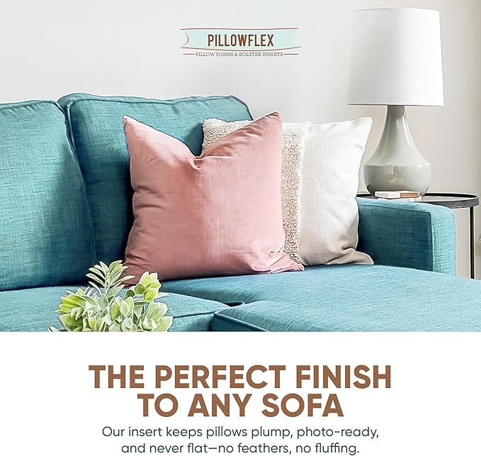Pillowflex Synthetic Down Alternative Pillow Inserts for Shams - Comfy Pillows for Sleeping, Perfect Pillow & Best Sleeping Pillows, Handmade Down Alternative Throw Pillow Inserts - (30x30 Set of 2)