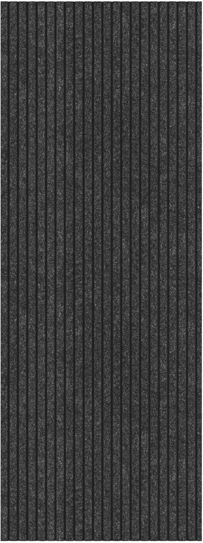 Ottomanson 2'7" x 12' Hallway Runner with Scraper Pile - Extra Durable Non-Slip Rug Mat for Indoor & Outdoor Use - Ideal for Kitchen, Entryway & Garage - High-Traffic Carpet, Black