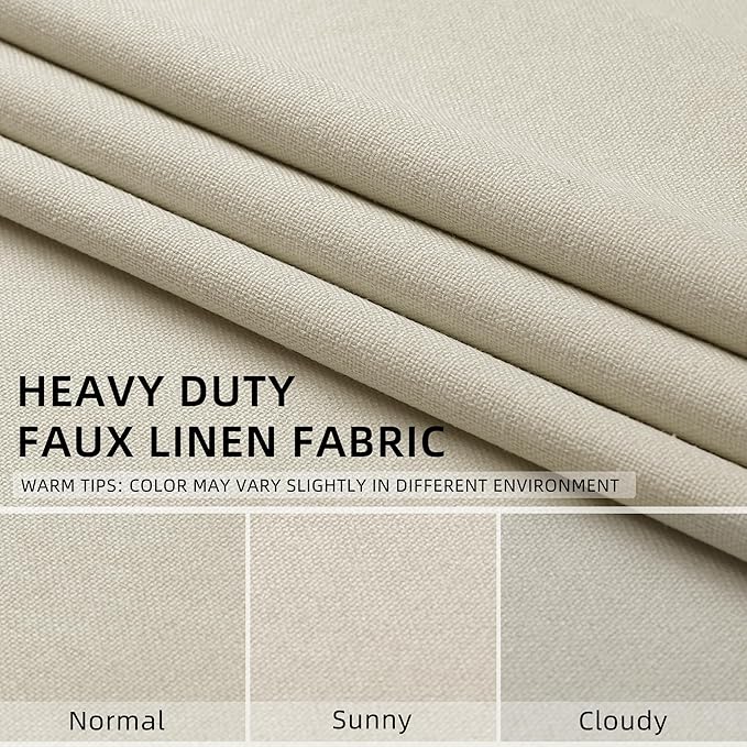 ChrisDowa 100% Blackout Birch Solid Curtains 90 Inches Long 2 Panels for Bedroom Living Room,Farmhouse Room Darkening Thermal Insulated Soundproof Grommet Top Window Treatment Drapes,52x90