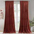 StangH Rust Velvet Curtains 108 inches Long, Light Blocking Energy Saving Window Panels Privacy Room Divider Drapes for Guest/Dining Room/Closet, W52 x L108, 2 Panels