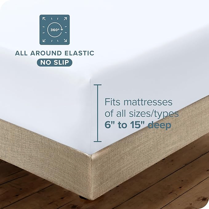 Bare Home Hotel Luxury Queen Sheet Set, Extra Soft - 6 Piece Set - Deep Pockets - Easy Fit - Cooling & Breathable - Wrinkle, Fade, Stain Resistant - Includes 4 Pillowcases (Queen, White)
