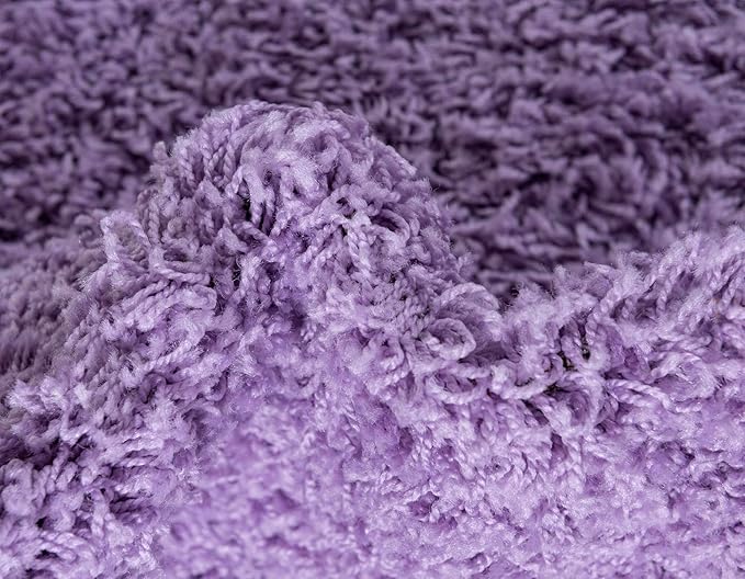 Unique Loom Solid Shag Collection Area Rug (7' 1" x 10' Rectangle, Lilac)