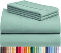 LuxClub 4 PC California King Sheet Set, Deep Pockets Wrinkle Free Cooling Bed Sheets Hotel Bedding for Women, Men, Includes 1 Fitted Sheet, 1 Flat Sheet and 2 Pillowcases-Light Teal