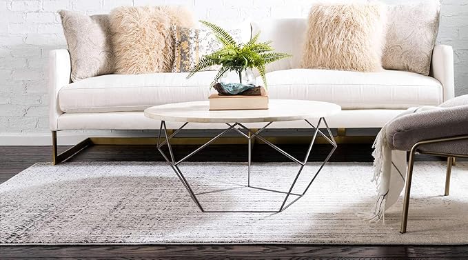 Unique Loom Del Mar Collection Area Rug - Jennifer (10' x 14' 1" Rectangle, Gray/ Black)