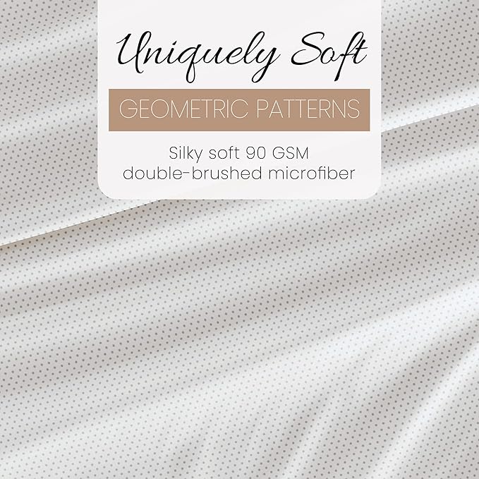Linen Market Double-Brushed Patterned Microfiber Twin Sheet Set 3 Piece – Oeko-TEX Certified Ultra Soft & Wrinkle-Free - 16" Deep Pocket Sheets - Easy Care Twin Size - Stippled Light Gray